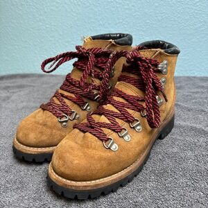 Vintage Herman Shoes and Boots Mens 7M Mountaineering Hiking Suede Vibram 1970's